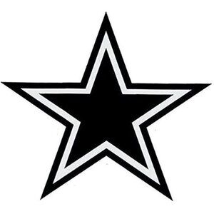 Cowboys Star Vinyl Decal Sticker |  Black | 5.5" x 5" | DC-26